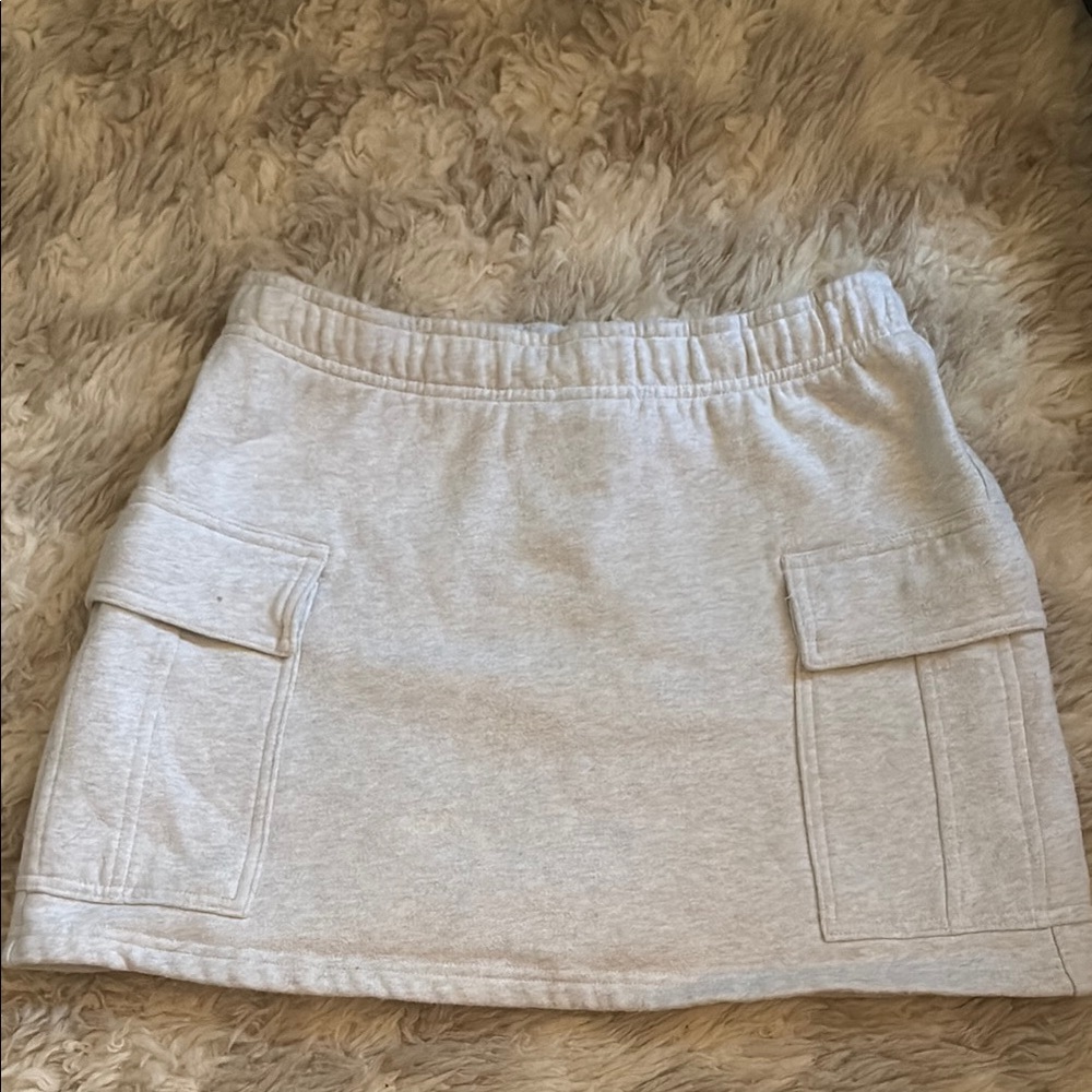 Aritzia Gray Sweat Mini Skirt with Cargo Style